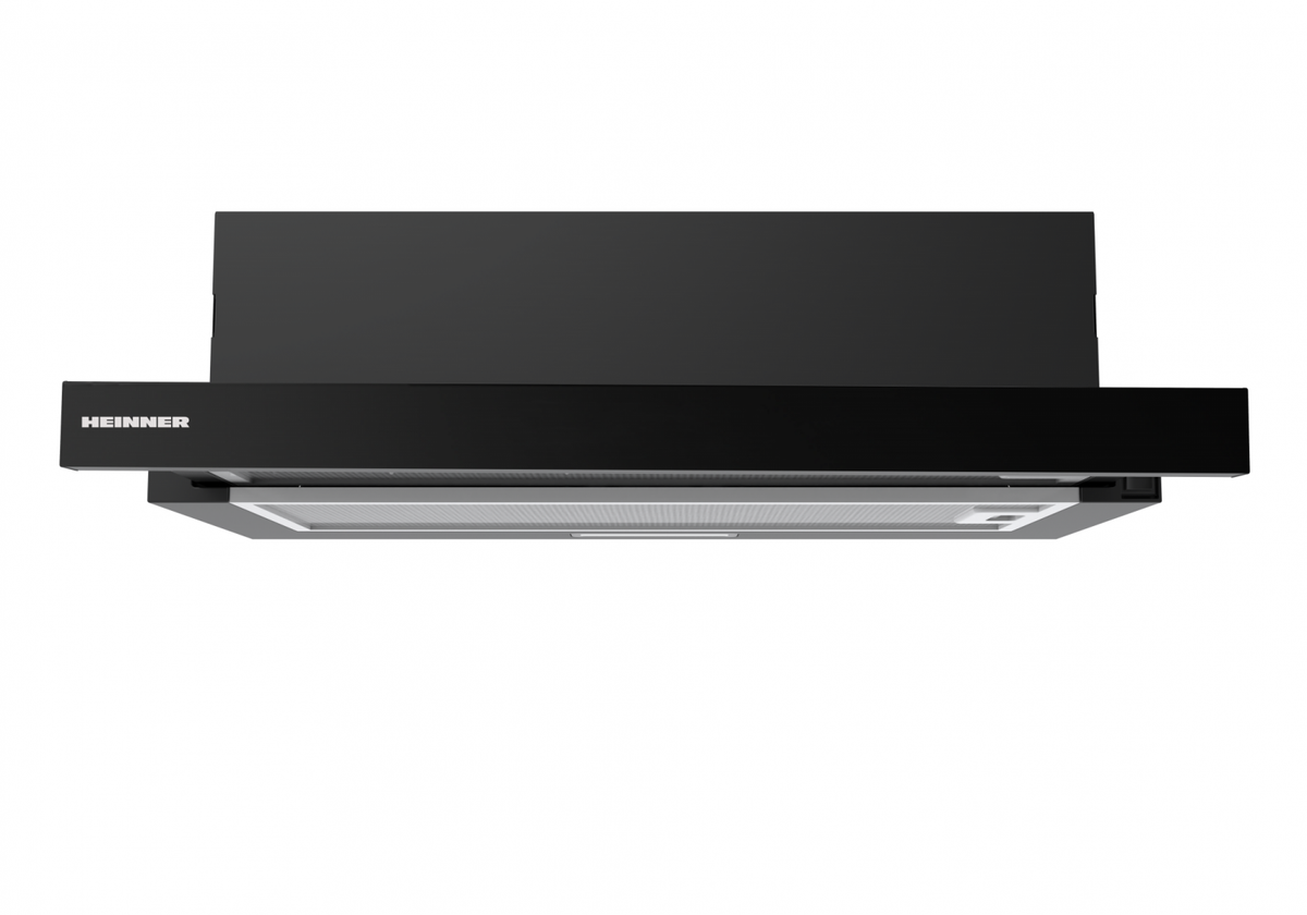 Heinner HTCH-MD400GBK afzuigkap – energielabel B – zwart glas