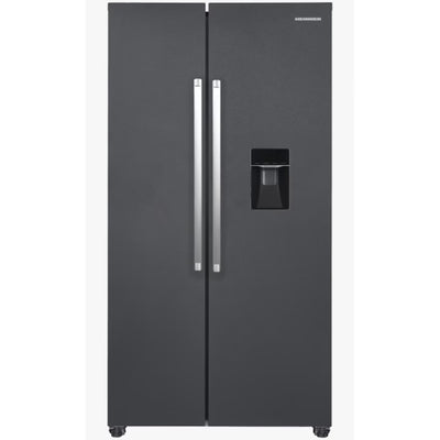 Heinner HSBS-HM439NFINVDGWDE++ Amerikaanse Koelkast met Waterdispenser 439 L – No Frost – Antraciet