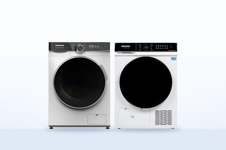 Heinner wasmachine en warmtepompdroger naast elkaar