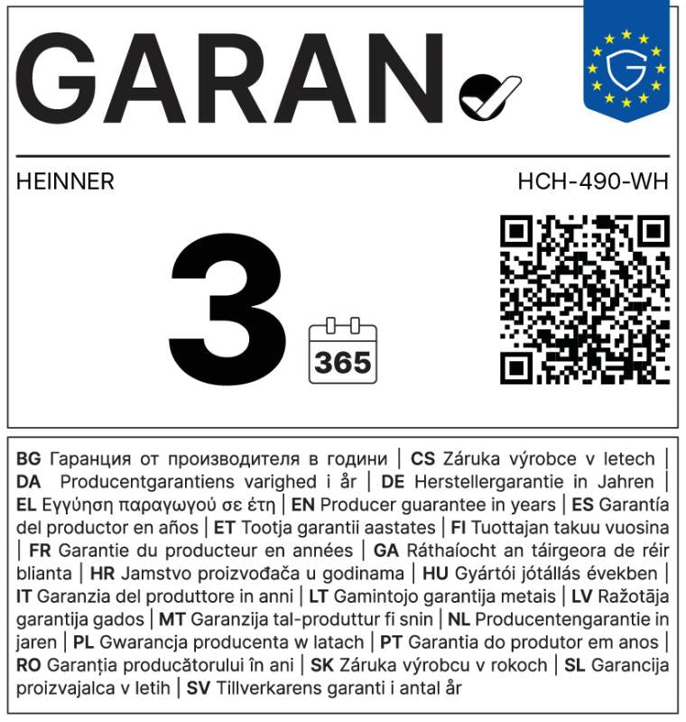 Heinner HCH-490-WH afzuigkap – wandschouw – 90 cm – 3 snelheden – wit