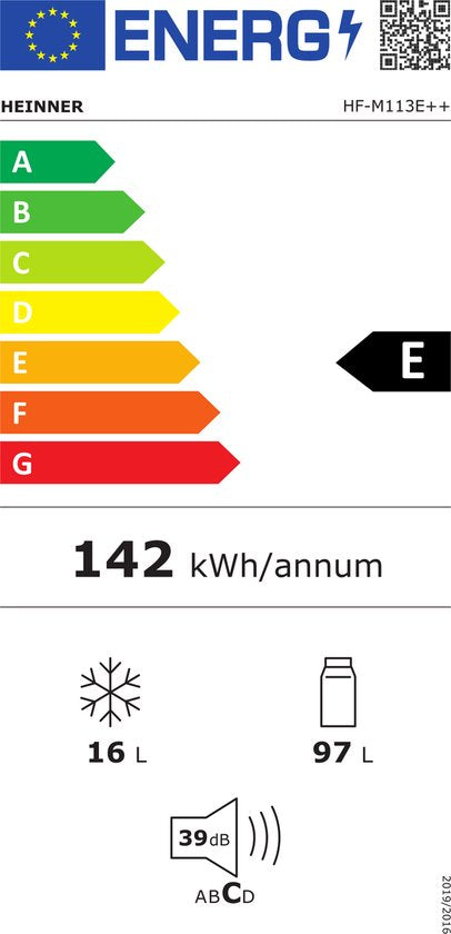 Heinner HF-M113E++ Tafelmodel Koelkast 113 L – Mechanische Thermostaat – LED-ver - afbeelding 2