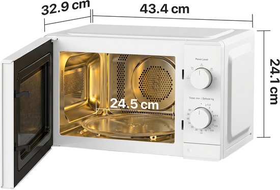 Heinner HMW-MD20IVWH Inverter Solo Magnetron Vrijstaand 19 Liter - 700W met 5 Ve - afbeelding 2