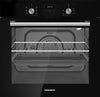 Heinner HBO-S568LDTGC-BK inbouwoven – 56 L – 7 functies – hetelucht, grill & timer – LED touch – energieklasse A – zwart