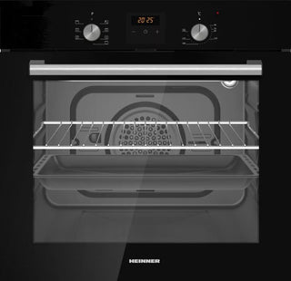 Heinner HBO-S568LDTGC-BK inbouwoven – 56 L – 7 functies – hetelucht, grill & timer – LED touch – energieklasse A – zwart