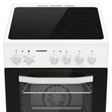 Heinner HFSC-S56E4VWH Vrijstaand Elektrisch Fornuis 50 cm – 4 Kookzones – Keramische Kookplaat – Elektrische Oven met Gr