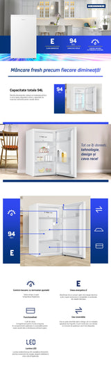Heinner Under Counter Fridge HF-HS94E – 94 litres – LED lighting – image 6