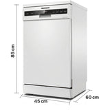 Heinner vaatwasser HDW-FSM45710AWD+++ afmetingen: 85cm hoog, 60cm breed, 45cm diep