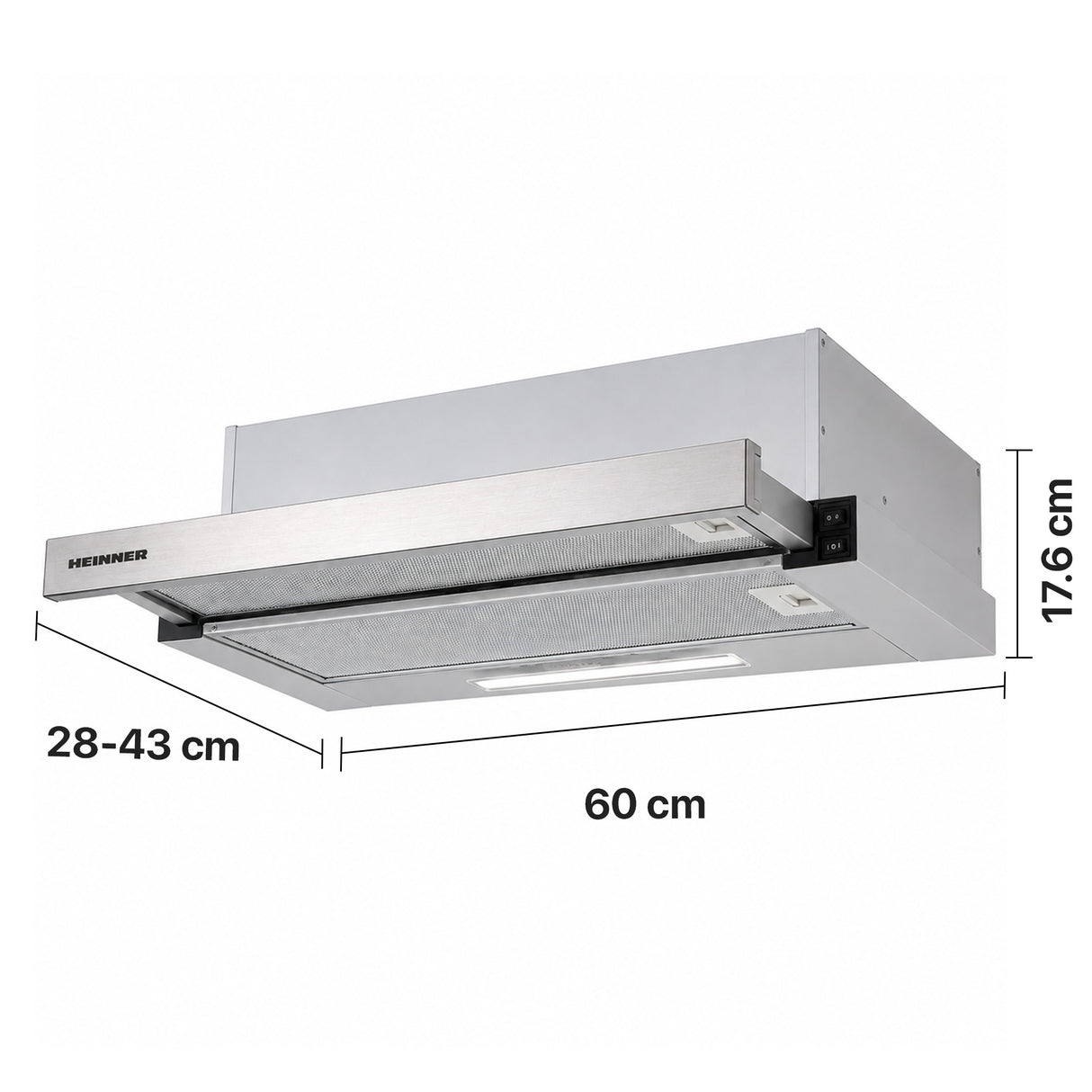 Hotte Heinner HTCH-440FS – classe énergétique C – inox