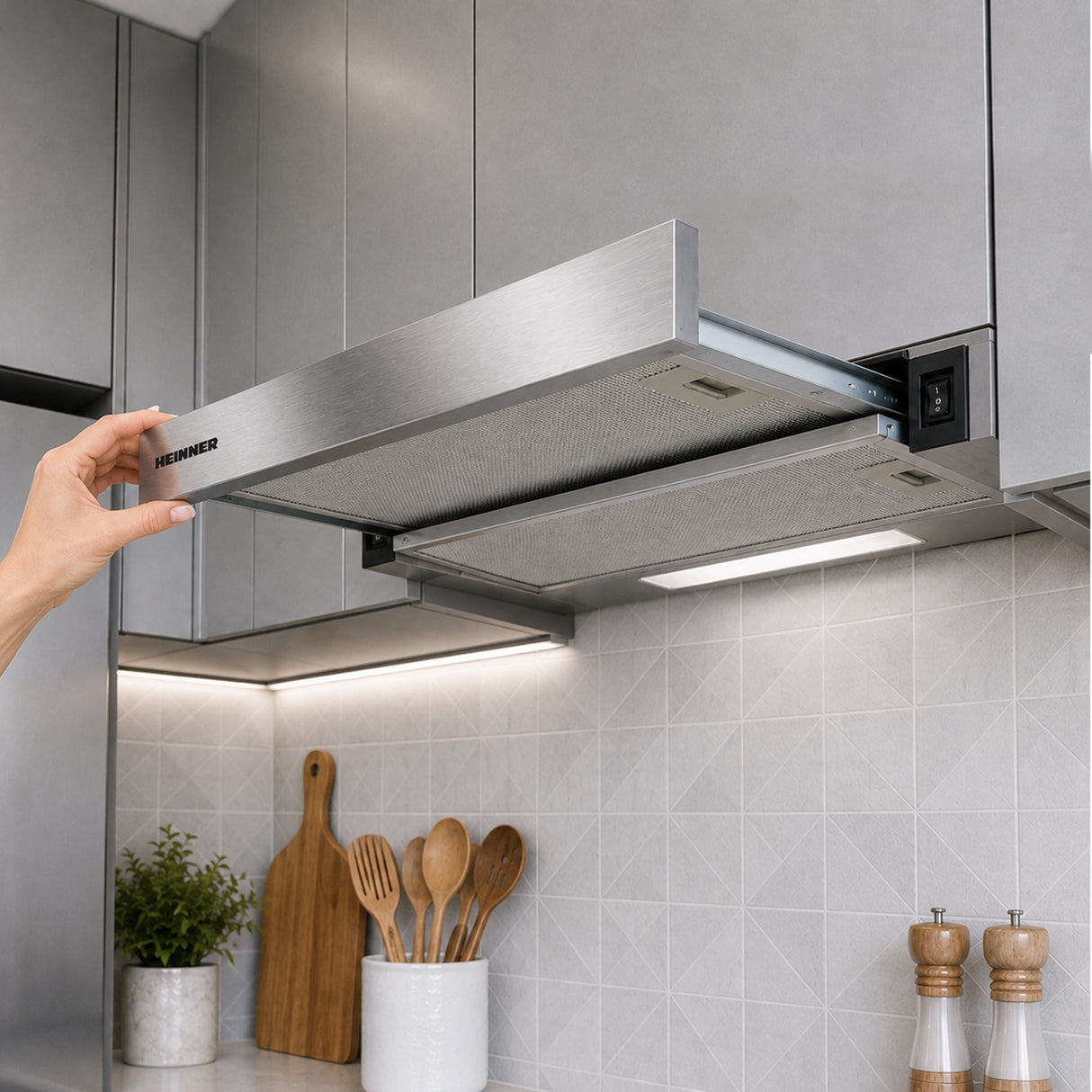 Hotte Heinner HTCH-F400IX – classe énergétique B – inox