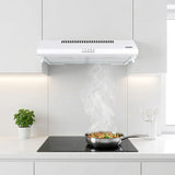 Heinner CH-400 onderbouw afzuigkap 60cm in werking boven kookplaat met actieve rook- en damafzuiging