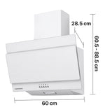 Hotte inclinée Heinner DCH-350RGWH – 60 cm – 3 vitesses – bouton poussoir