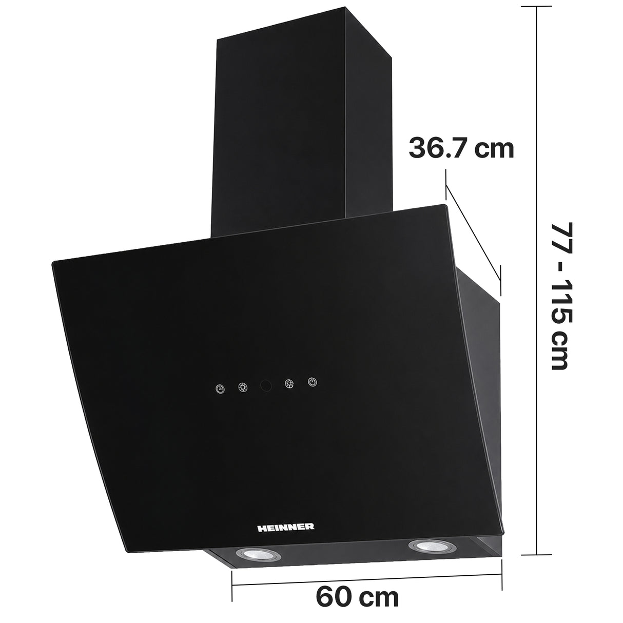 Hotte Heinner HDCH-5960RGBK – 60 cm – 3 vitesses – commande tactile – noir
