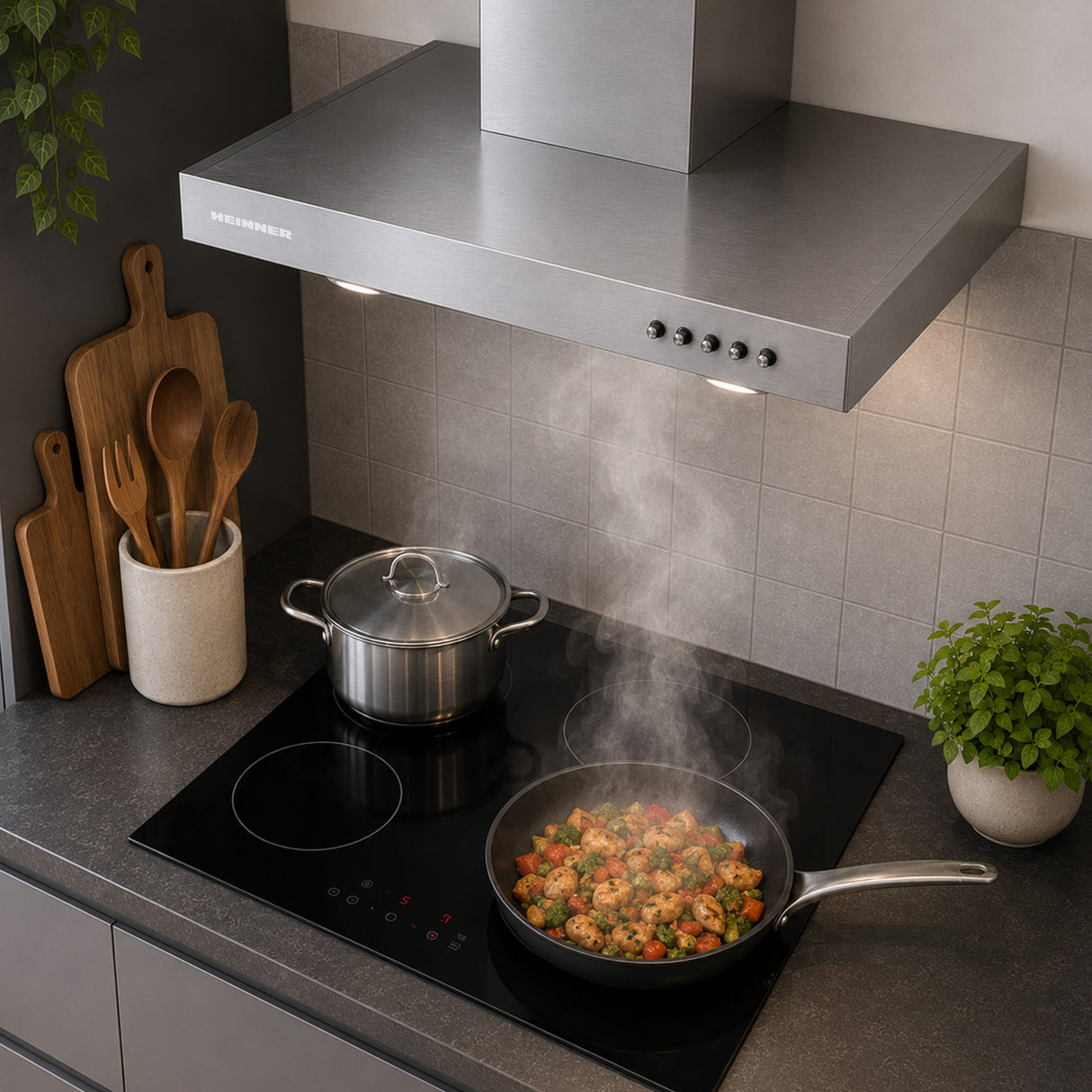 Hotte cheminée murale Heinner HDCH-360TSS – 60 cm – 3 Vitesses