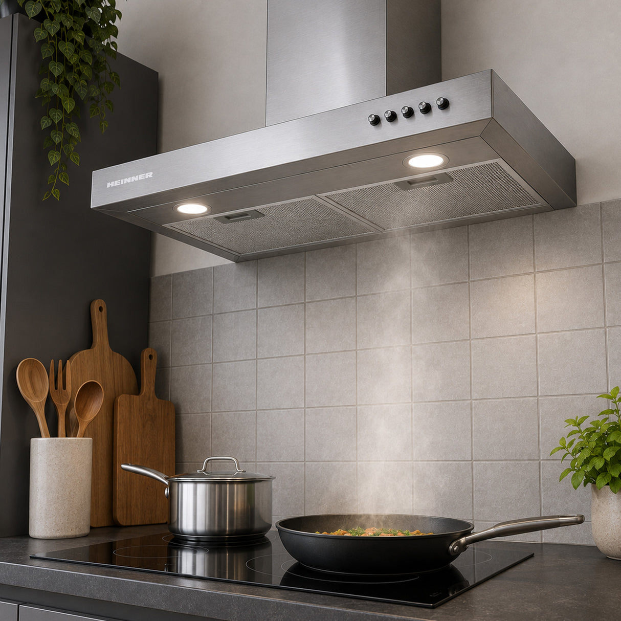 Hotte cheminée murale Heinner HDCH-360TSS – 60 cm – 3 Vitesses