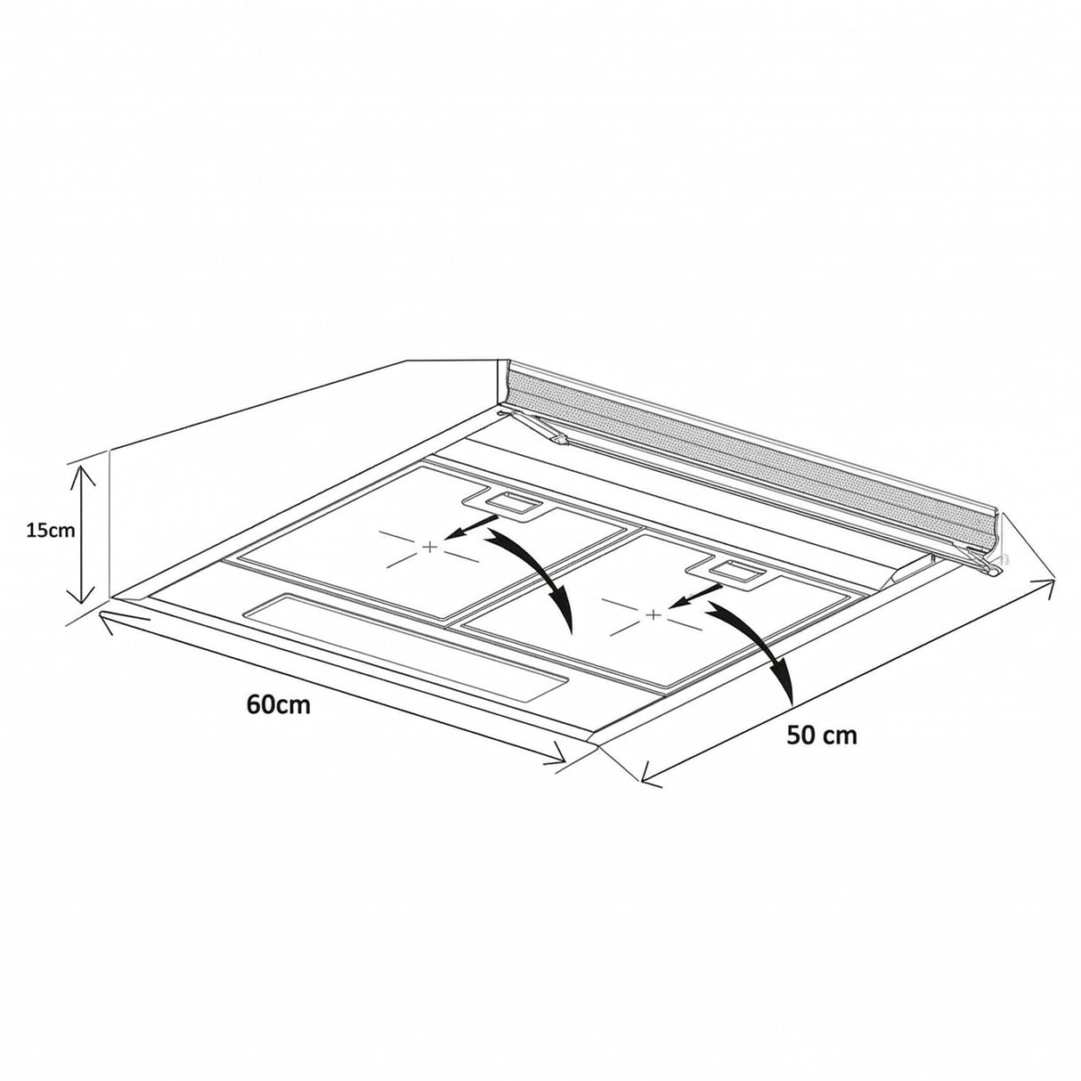 Hotte encastrable Heinner XCH-450S – 60 cm – 3 vitesses