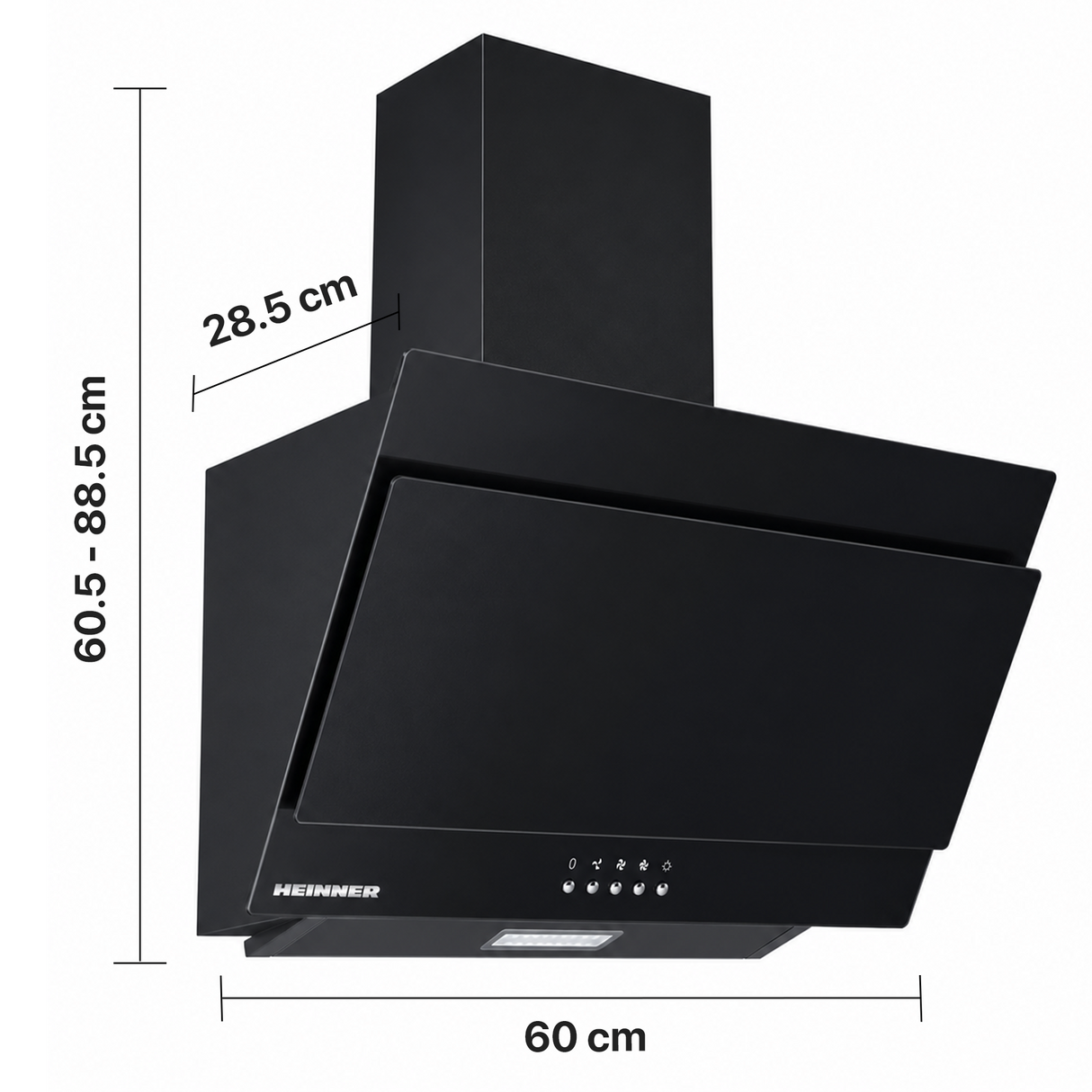 Hotte inclinée Heinner DCH-350RGBK – 60 cm – 3 vitesses – noir