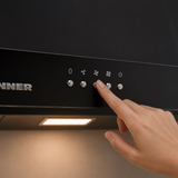 Hotte inclinée Heinner DCH-350RGBK – 60 cm – 3 vitesses – noir