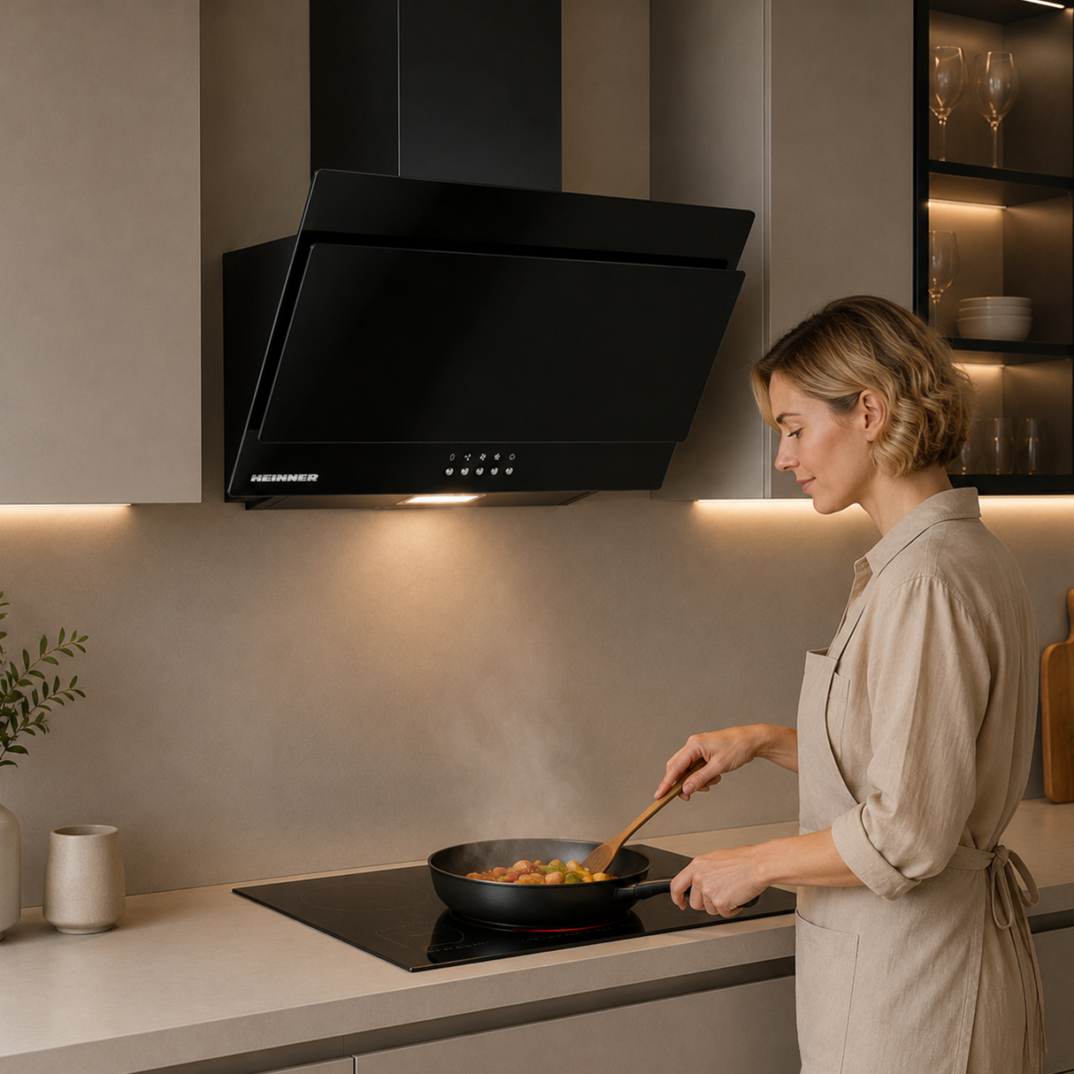Hotte inclinée Heinner DCH-350RGBK – 60 cm – 3 vitesses – noir