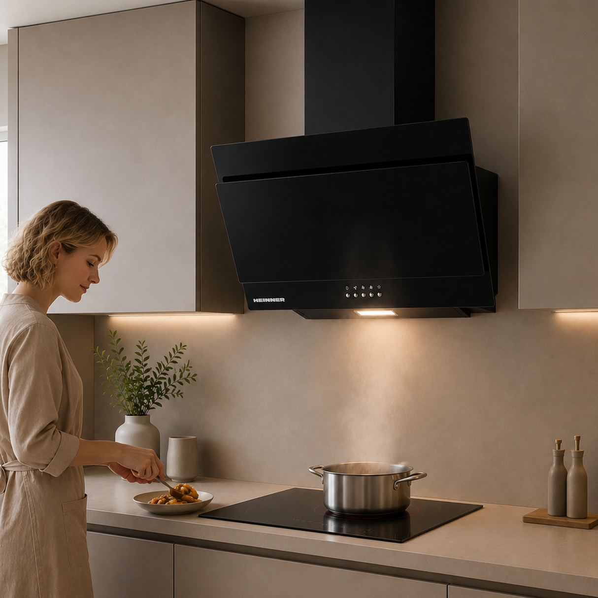 Hotte inclinée Heinner DCH-350RGBK – 60 cm – 3 vitesses – noir
