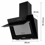 Hotte inclinée Heinner DCH-650RGBK – 60 cm – 3 vitesses – noir