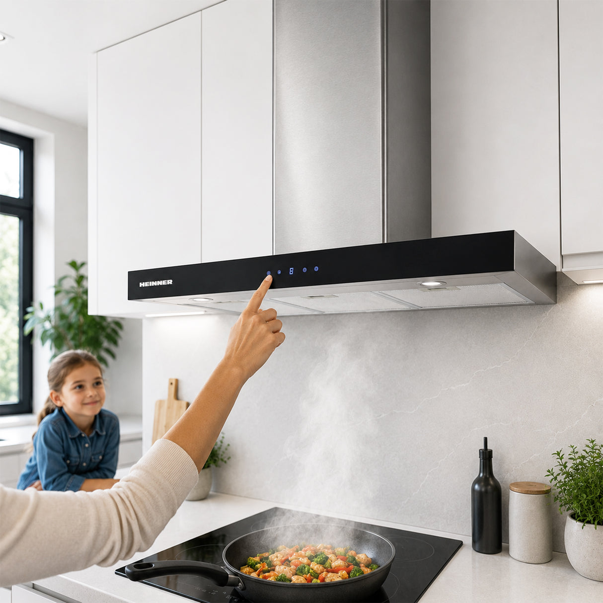Hotte Heinner DCH-6590TIX – cheminée murale – 90 cm – 3 vitesses – commande tactile