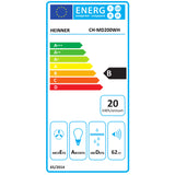 Hotte encastrable Heinner CH-MD200WH – 60 cm – 2 vitesses – blanc