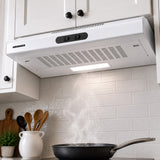 Hotte encastrable Heinner CH-MD200WH – 60 cm – 2 vitesses – blanc