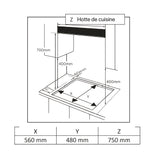 Heinner HBH-M705IWFIX Gaskookplaat 59 cm – 4 Branders – Wokbrander – Gietijzer