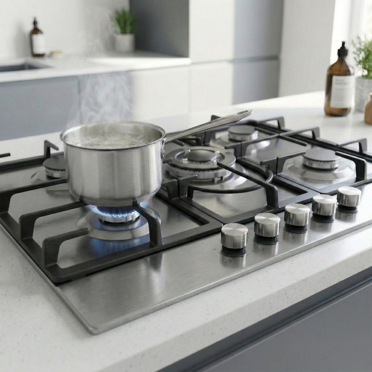 Heinner HBH-M705IWFIX Gaskookplaat 59 cm – 4 Branders – Wokbrander – Gietijzer