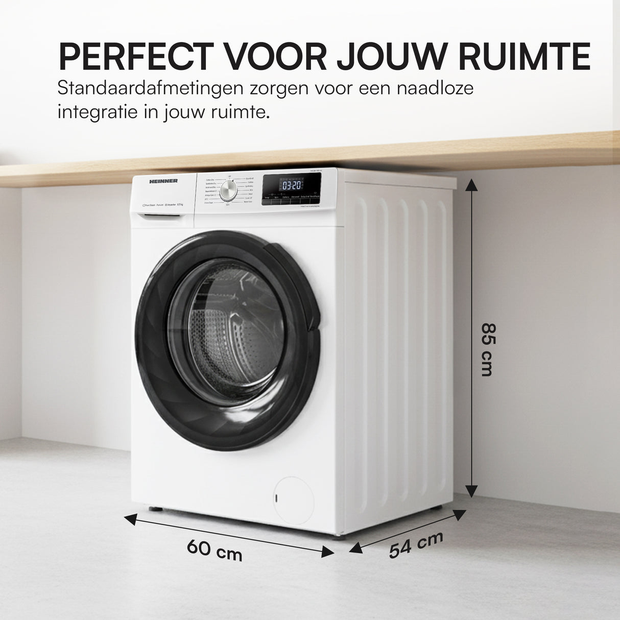 Heinner HWDM-H8514A Was-droogcombinatie 8/5 kg – 1400 RPM – Inverter Motor – Stoomfunctie – Energieklasse A