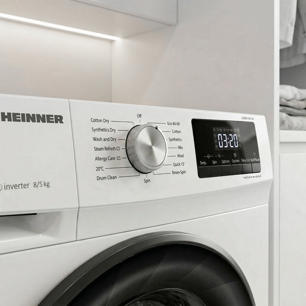 Heinner was-droogcombinatie HWDM-H8514A – 8/5 kg – 1400 RPM – energielabel D (Tweedekans)