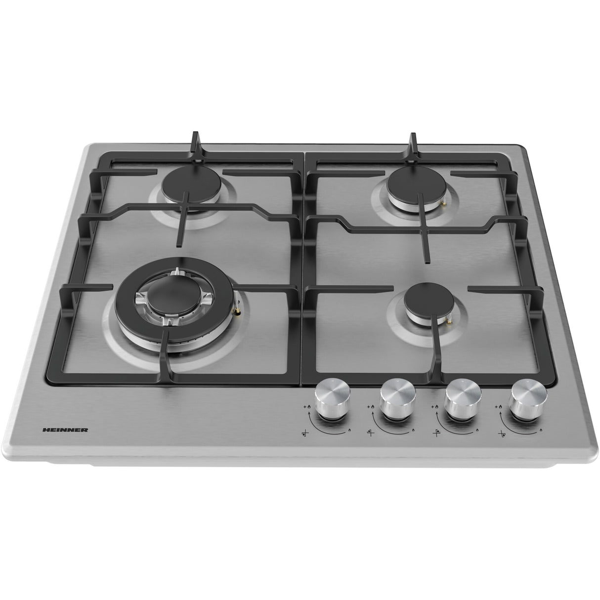Heinner HBH-M495IWFIX Gaskookplaat 59 cm – 4 Branders – Wokbrander – Gietijzer