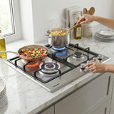 Heinner HBH-M495IWFIX Gaskookplaat 59 cm – 4 Branders – Wokbrander – Gietijzer