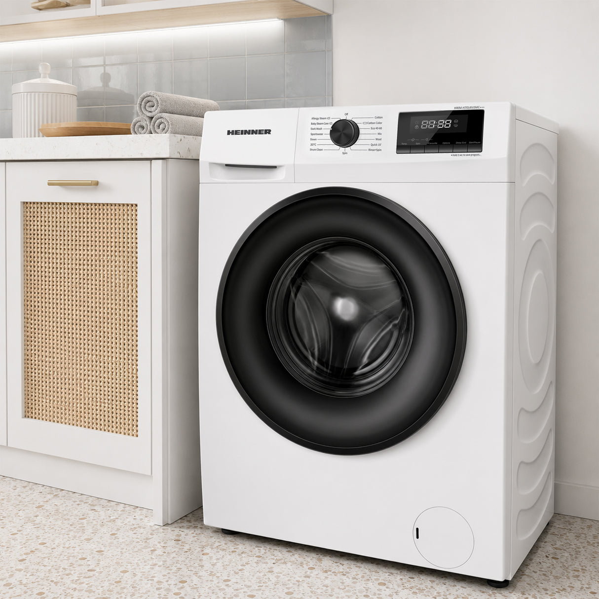 Machine à laver Heinner HWM-H7014IVSMC – 7 kg – 1400 tours/min – classe énergétique C