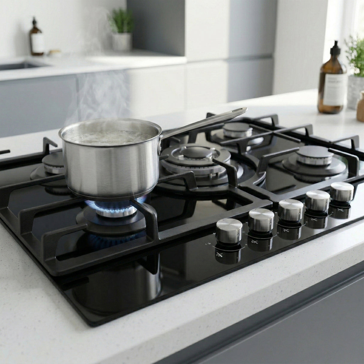 Heinner HBH-M705IWFGBK Gaskookplaat – 5 Branders – Wokbrander – Gietijzer