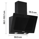 Hotte Heinner HDCH-F3560RGBK – 60 cm – 3 vitesses – recyclage – noir
