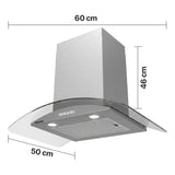 Hotte Heinner HDCH-MD800GIX – 60 cm – inox – Éclairage LED – 3 vitesses