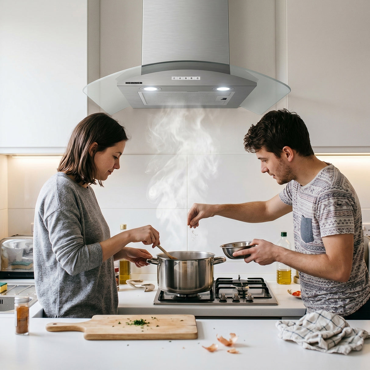 Hotte Heinner HDCH-MD800GIX – 60 cm – inox – Éclairage LED – 3 vitesses