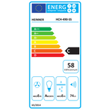 Hotte Heinner HCH-490-SS – cheminée murale – inox – 3 vitesses – Éclairage LED – recyclage