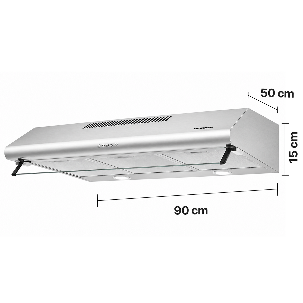 Hotte Heinner HCH-490-SS – cheminée murale – inox – 3 vitesses – Éclairage LED – recyclage