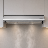 Hotte Heinner HCH-490-SS – cheminée murale – inox – 3 vitesses – Éclairage LED – recyclage