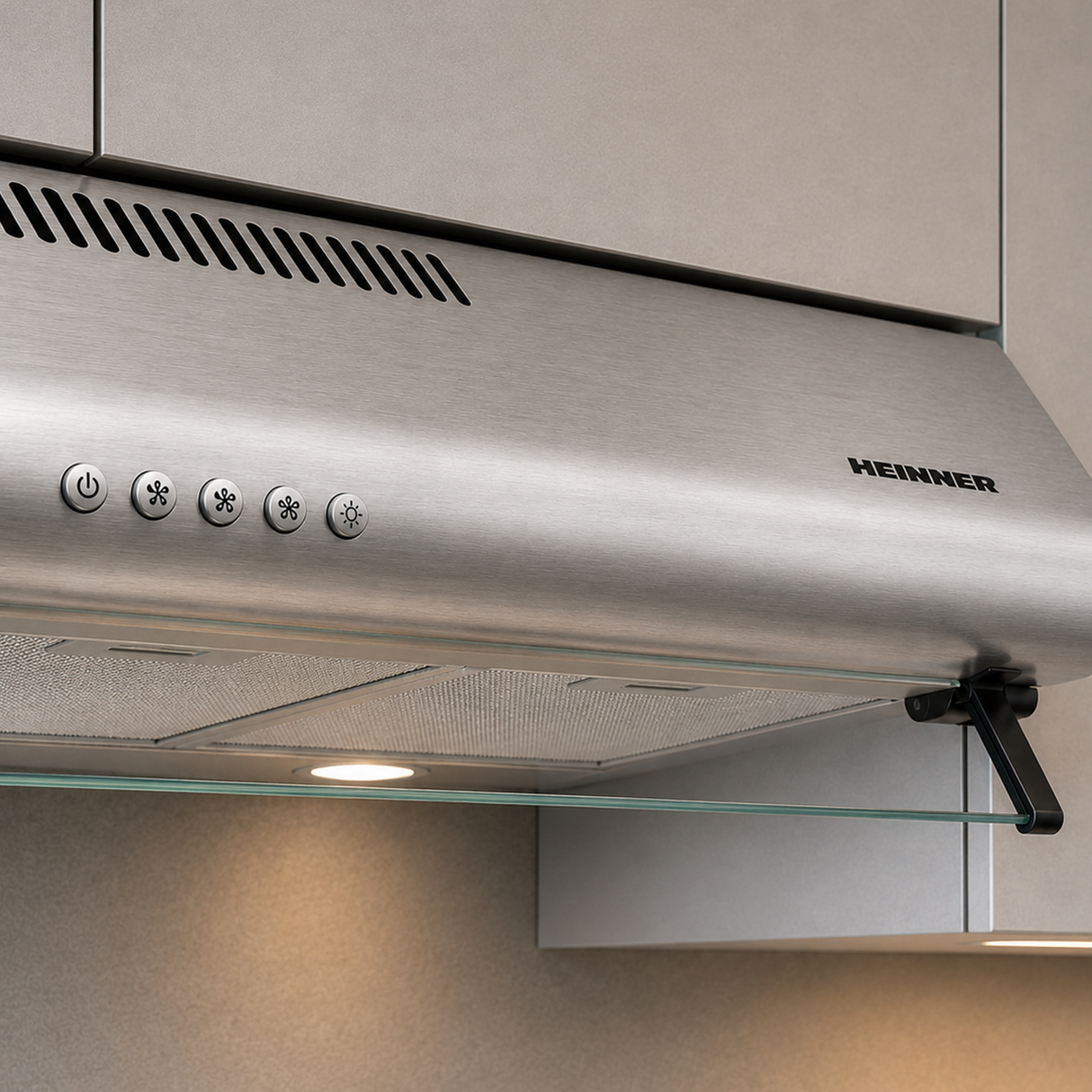 Hotte Heinner HCH-490-SS – cheminée murale – inox – 3 vitesses – Éclairage LED – recyclage