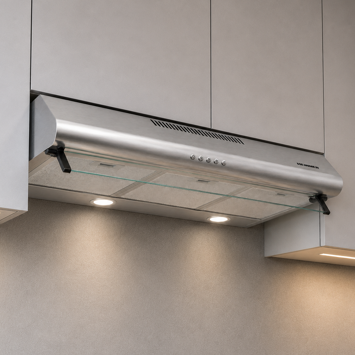 Hotte Heinner HCH-490-SS – cheminée murale – inox – 3 vitesses – Éclairage LED – recyclage