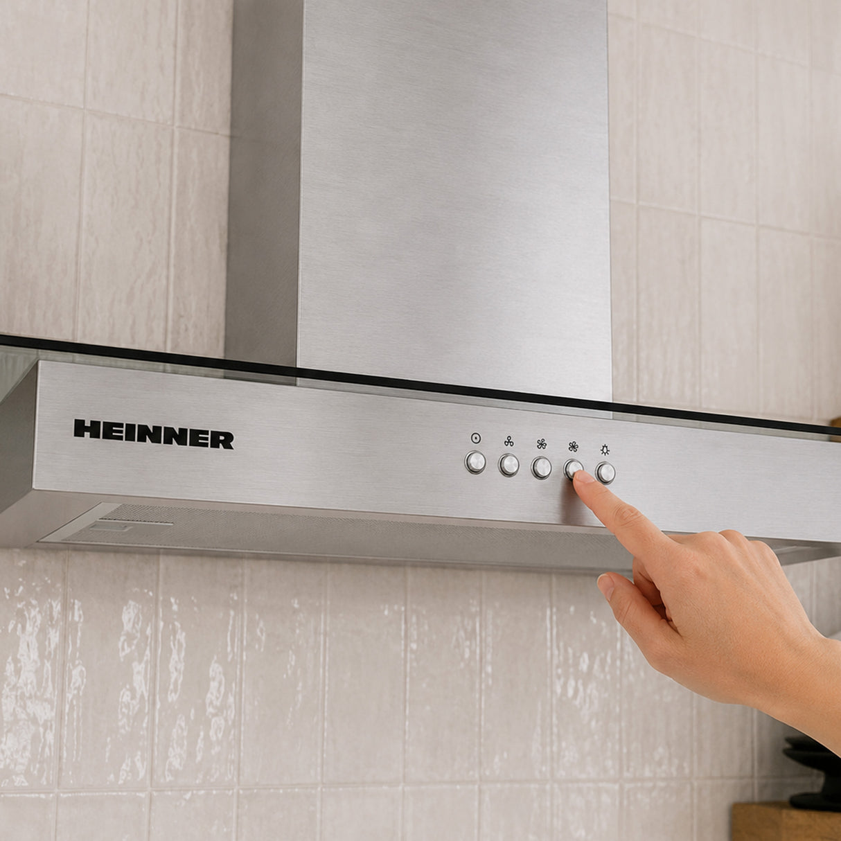 Hotte cheminée murale Heinner HDCH-MD630GIX – 60 cm – 3 vitesses – inox