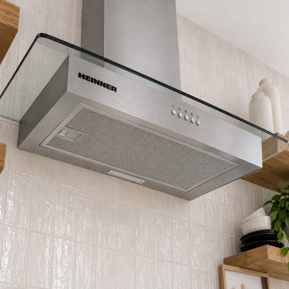 Hotte cheminée murale Heinner HDCH-MD630GIX – 60 cm – 3 vitesses – inox