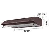 Hotte Heinner HCH-490-BRW – cheminée murale – 90 cm – inox – Éclairage LED – 3 vitesses