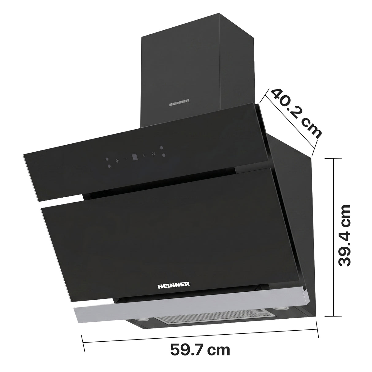 Hotte Heinner HDCH-MD620RGBK – 60 cm – 4 vitesses – noir