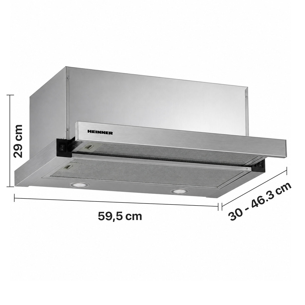 Hotte Heinner HTCH-F660IX – classe énergétique A – inox
