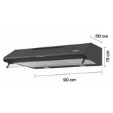 Hotte Heinner HCH-490BK – cheminée murale – 90 cm – 3 vitesses – noir