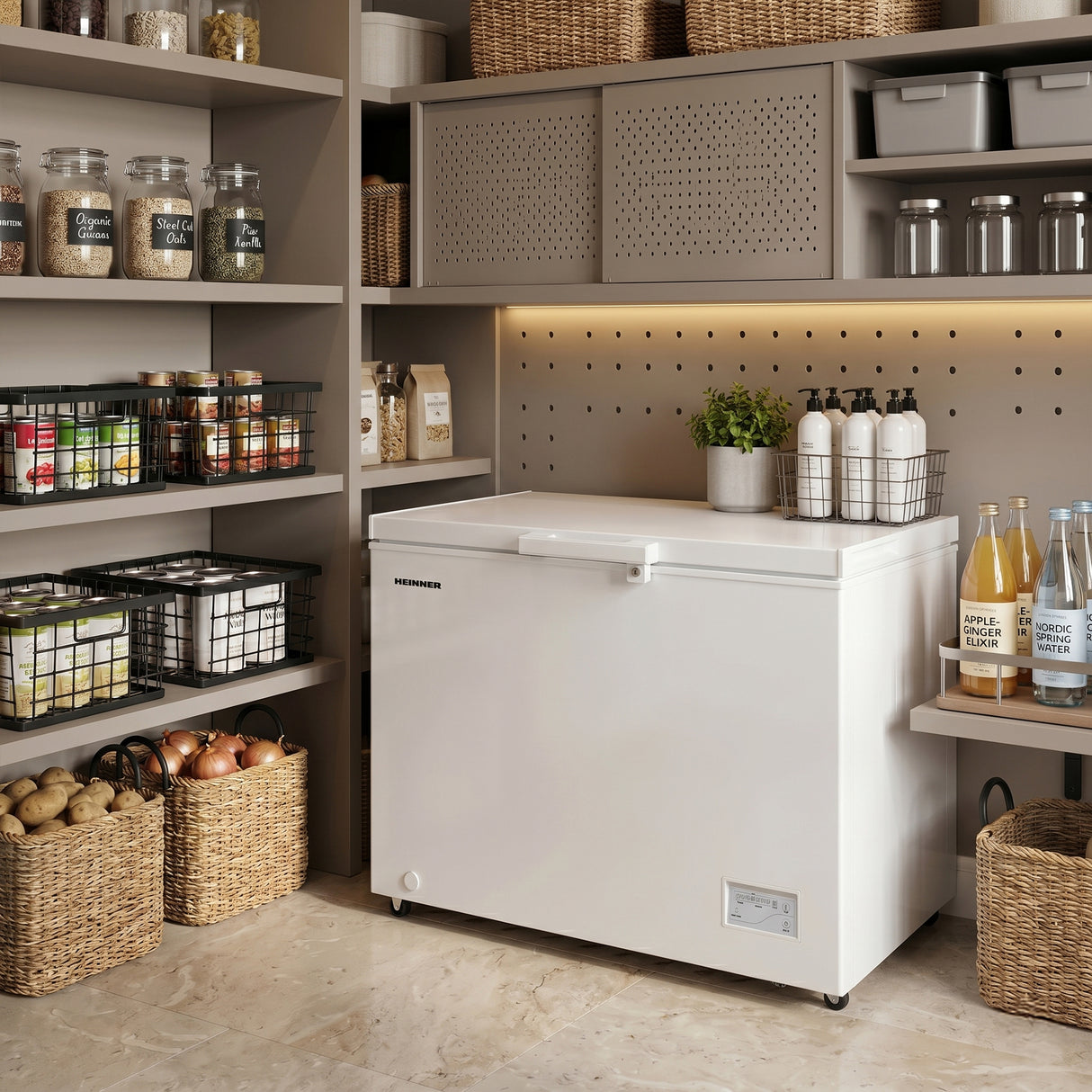 Congélateur coffre Heinner HCF-246CNHE++ – 246 litres – convertible – compresseur inverter